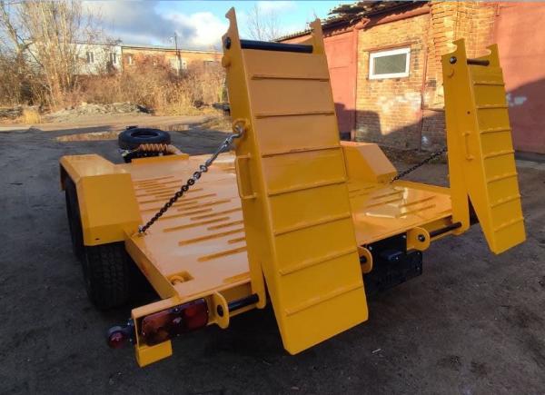 Низкорамный прицеп 9855-20 для перевозки мини спец техники до 4х тонн — фото 3